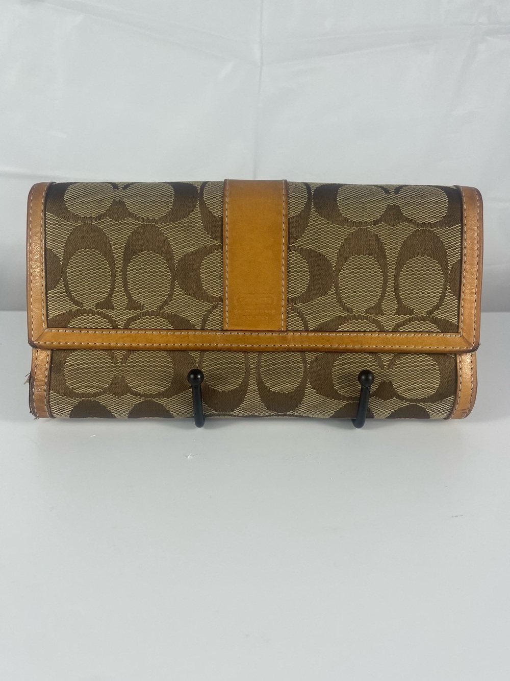 Coach Leatherware Vintage Signature Jacquard Trifold Wallet